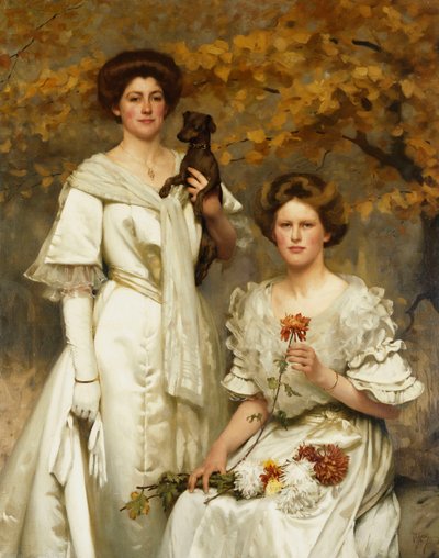 Hilda et Margaret, filles du professeur Sir Edward Poulton, F.R.S., vers 1905 - Thomas Cooper Gotch