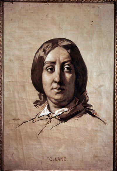 Portrait de George Sand (1804-1876) (Aurore Dupin, Baronne Dudevant) écrivain français - Thomas Couture