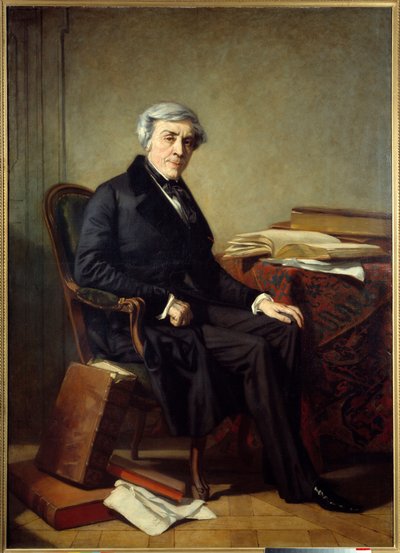 Portrait de Jules Michelet (1798-1874) historien et écrivain français. Peinture de Thomas Couture (1815-1879) - Thomas Couture
