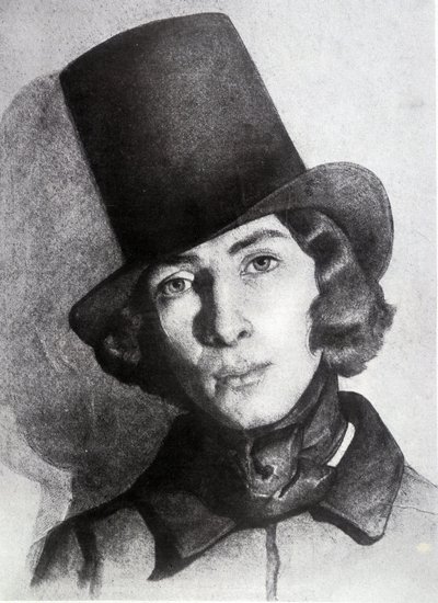 Portrait de Maurice Sand (1823-1889), fils de George Sand, 21 ans - Dessin non daté par Thomas Couture (1815-1879) - ce dessin a longtemps été considéré comme celui de sa mère George Sand - Thomas Couture