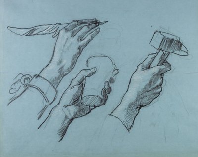 Trois études de mains, vers 1876 - Thomas Couture