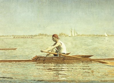 John Biglin dans un skiff simple - Thomas Cowperthwait Eakins