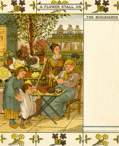 Marché aux fleurs de Paris sur une des rues principales - Thomas Crane