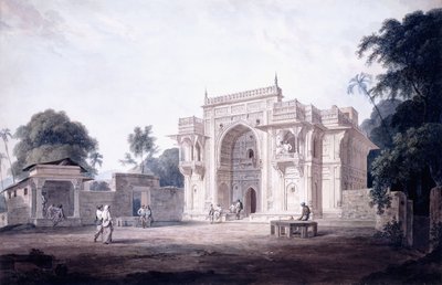 Une porte menant à une mosquée, Chunargarh, Uttar Pradesh, vers 1789-90 - Thomas Daniell