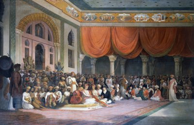 Charles Warre Malet concluant un traité avec le Peshwa de l