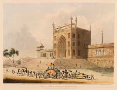 Porte orientale de la mosquée Jummah, Delhi - Thomas Daniell