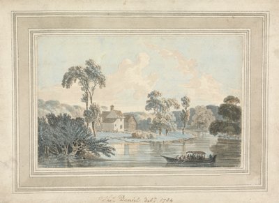 Ferme, rivière et péniche - Thomas Daniell