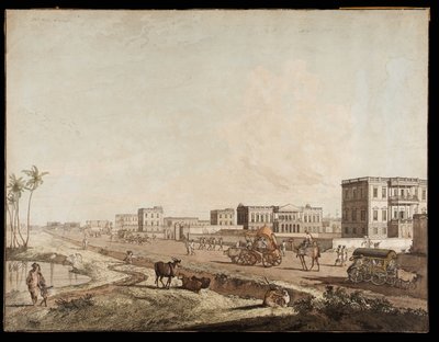 Les nouveaux bâtiments à Chouringhee des Vues de Calcutta - Thomas Daniell