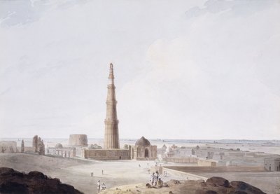 Le Qutb Minar, Delhi, vers 1789 - Thomas Daniell