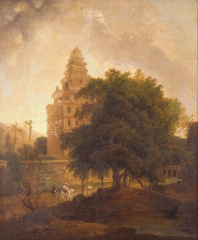 Voyageurs sur un chemin près du Kalyan Mahal, Gingee, Tamil Nadu - Thomas Daniell