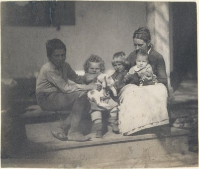 [Frances Crowell avec garçon non identifié, Katie, James et Frances Crowell], 1890 - Thomas Eakins