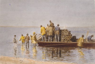 Ramasser le filet, 1881. - Thomas Eakins