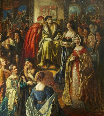 Le roi Henri VII infligeant une amende aux citoyens de Bristol parce que leurs femmes étaient si bien habillées - Thomas Edwin Mostyn