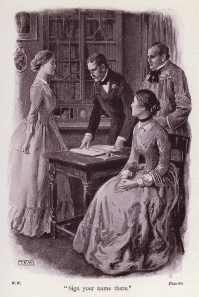 Illustration pour La Femme en blanc de Wilkie Collins - Thomas Eyre Macklin