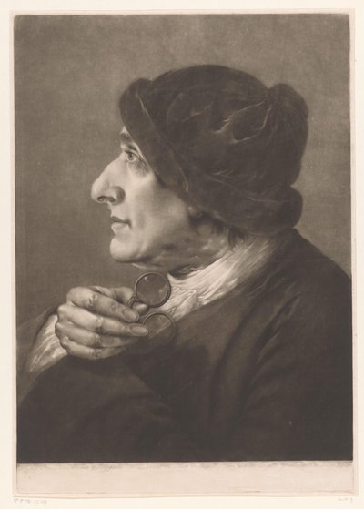 Homme avec des lunettes à la main - Thomas Frye