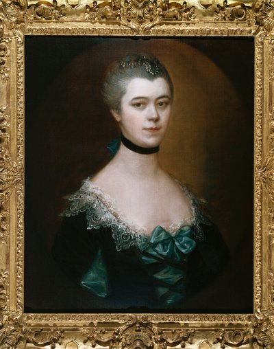 Portrait de la comtesse de Sussex, buste, en robe bleue avec des bordures noires - Thomas Gainsborough