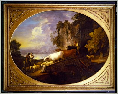 Paysage fluvial avec amoureux rustiques - Thomas Gainsborough