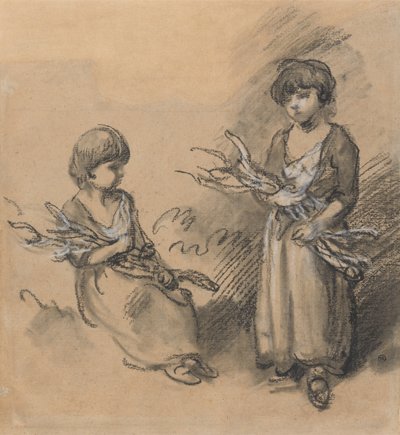 Études de filles portant des brindilles - Thomas Gainsborough