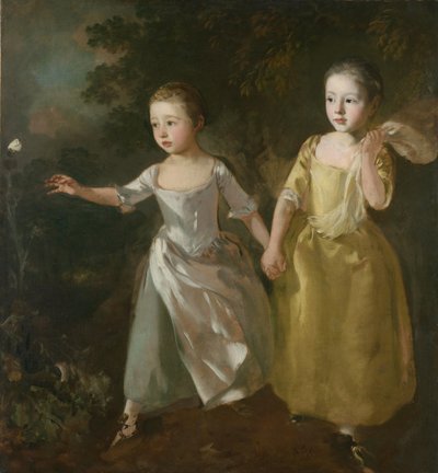 Les filles du peintre chassant un papillon - Thomas Gainsborough