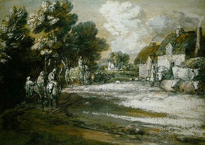 Voyageurs passant un village - Thomas Gainsborough