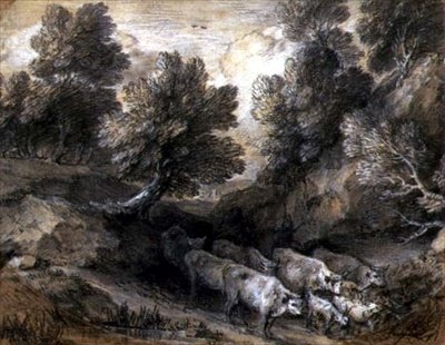 Paysage boisé avec bovins et chèvres, c.1768-72 - Thomas Gainsborough