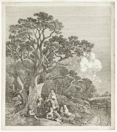 Paysage Boisé avec Gitans Rassemblés autour d