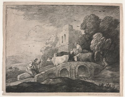 Paysage boisé avec bergers conduisant du bétail - Thomas Gainsborough