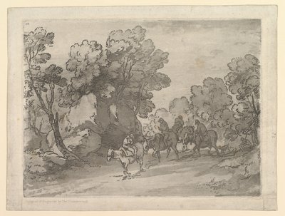 Paysage boisé avec cavaliers - Thomas Gainsborough
