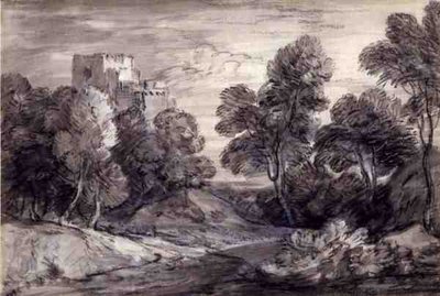 Paysage boisé avec un château - Thomas Gainsborough