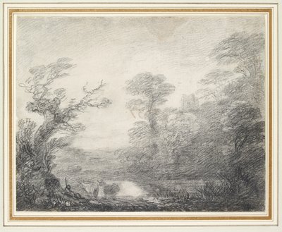 Paysage boisé avec berger, vaches et clocher - Thomas Gainsborough