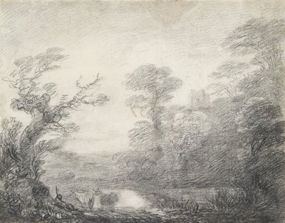 Paysage Boisé avec Berger, Vaches et Clocher - Thomas Gainsborough