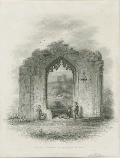 Château de Dudley - Le Donjon: gravure (vignettée), nd [?19e siècle] - Thomas Garner