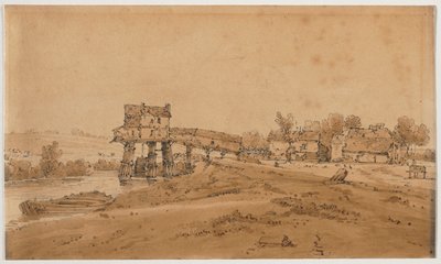 Une sélection de vingt des vues les plus pittoresques de Paris : Le moulin à eau au-dessus du pont de Charenton - Thomas Girtin