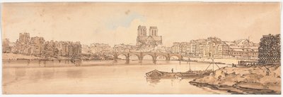 Une sélection de vingt des vues les plus pittoresques de Paris : Vue du Pont de la Tournelle et de Notre-Dame prise de l