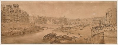 Une Sélection de Vingt des Vues les Plus Pittoresques de Paris: Vue de la Ville avec le Louvre prise du Pont Marie - Thomas Girtin
