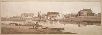 Une sélection de vingt vues parmi les plus pittoresques de Paris : Vue du palais et du village de Choisi sur les bords de la Seine - Thomas Girtin