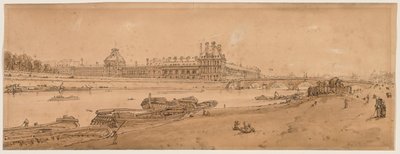 Une sélection de vingt des vues les plus pittoresques de Paris : Vue des Tuileries et du pont prise du quai d