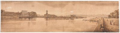 Une sélection de vingt des vues les plus pittoresques de Paris : Vue du village de Chaillot, prise du Pont de la Concorde - Thomas Girtin