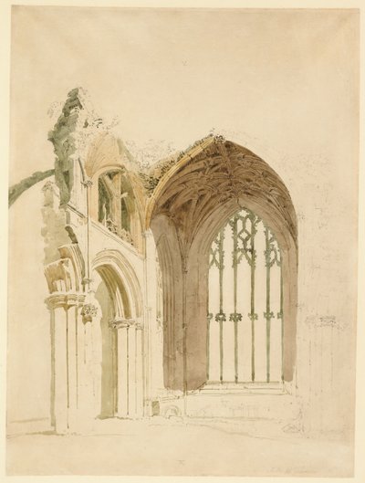 Abbaye de Melrose : la fenêtre est - Thomas Girtin