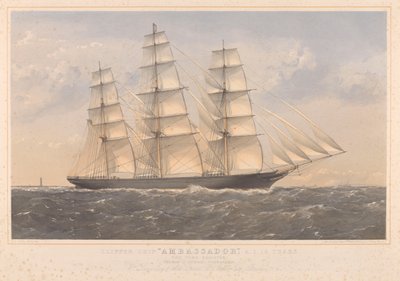 Clipper Ship Ambassador, A.1. 16 ans... William Lund Esquire & autres (propriétaires) William Walker Esquire (constructeurs) - Thomas Goldsworth Dutton