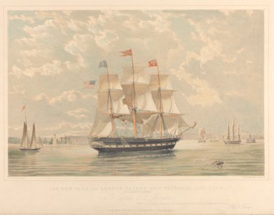 Le navire de la ligne New York et Londres Victoria (entrant dans le port de New York), vers 1839-44 - Thomas Goldsworth Dutton