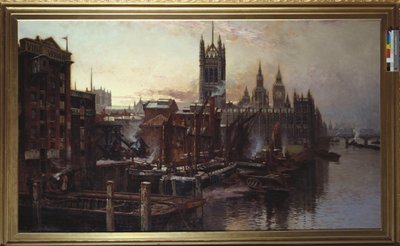 Vue des Chambres du Parlement depuis la Tamise, Londres - Thomas Greenhalgh