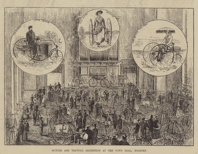 Exposition de bicyclettes et tricycles à la mairie de Holborn - Thomas Harrington Wilson