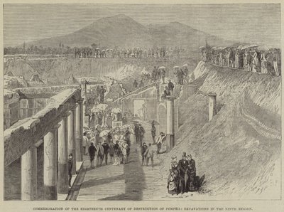Commémoration du dix-huitième centenaire de la destruction de Pompéi, fouilles dans la neuvième région - Thomas Harrington Wilson