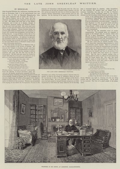 Feu John Greenleaf Whittier - Thomas Harrington Wilson