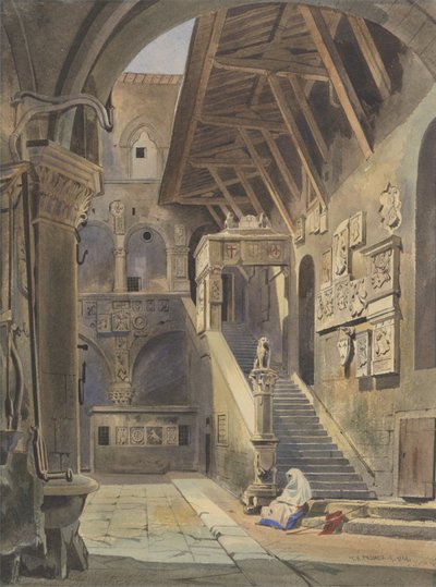 Cour du Bargello, Florence, 1839 - Thomas Hartley Cromek