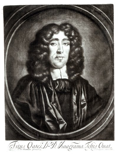 Portrait de Titus Oates gravé par R. Thompson - Thomas Hawker