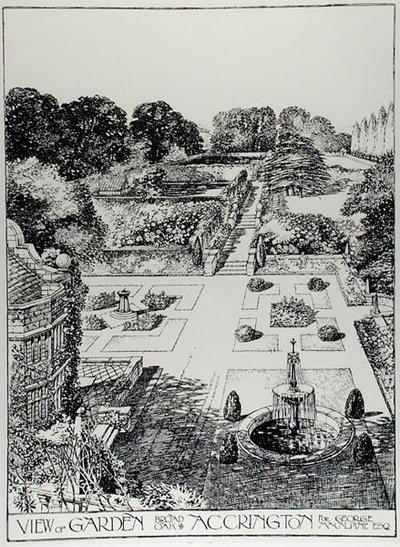 Vue du jardin, Broad Oak, Accrington, de 