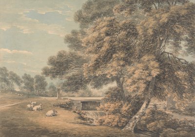 Les arbres et la rivière dans le parc de Coleorton Hall, Leicestershire - Thomas Hearne