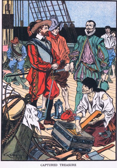 Trésor capturé (lithographie couleur) - Thomas Heath Robinson